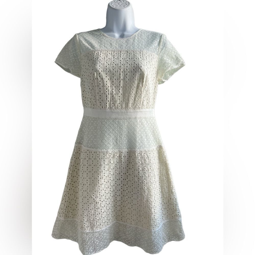 BANANA REPUBLIC Geo Lace Dress, Off White Size 2